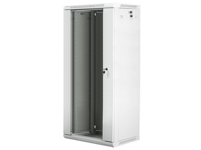 Комуникационен шкаф Lanberg rack cabinet 19” wall-mount 27U / 600x450 for self-assembly (flat pack), grey