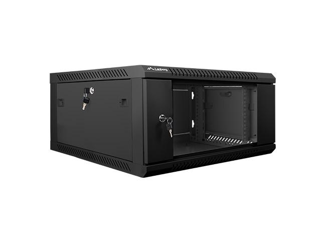 Комуникационен шкаф Lanberg rack cabinet 19” wall-mount 4U / 600x600 for self-assembly (flat pack), black