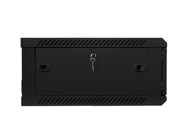 Комуникационен шкаф Lanberg rack cabinet 19” wall-mount 4U / 600x600 for self-assembly (flat pack), black