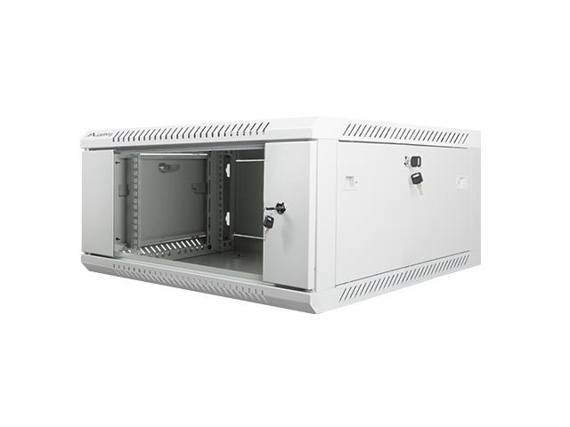 Комуникационен шкаф Lanberg rack cabinet 19” wall-mount 4U / 600x600 for self-assembly (flat pack), grey