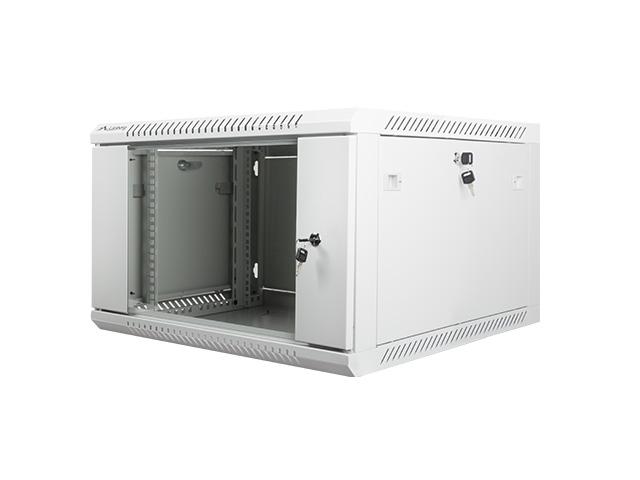 Комуникационен шкаф Lanberg rack cabinet 19” wall-mount 6U / 600x600 for self-assembly (flat pack), grey