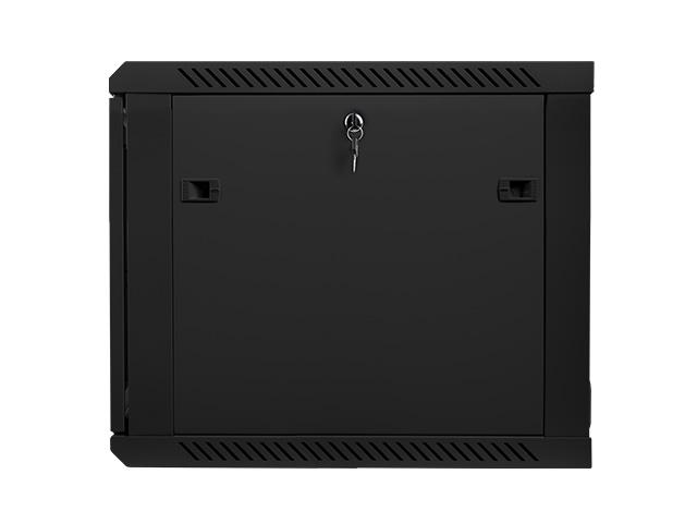 Комуникационен шкаф Lanberg rack cabinet 19” wall-mount 9U / 600x600 for self-assembly (flat pack), black