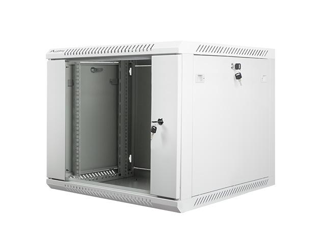 Комуникационен шкаф Lanberg rack cabinet 19” wall-mount 9U / 600x600 for self-assembly (flat pack), grey