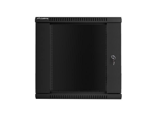 Комуникационен шкаф Lanberg rack cabinet 19” wall-mount 12U / 600x600 for self-assembly (flat pack), black