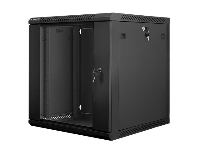 Комуникационен шкаф Lanberg rack cabinet 19” wall-mount 12U / 600x600 for self-assembly (flat pack), black