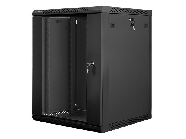 Комуникационен шкаф Lanberg rack cabinet 19” wall-mount 15U / 600x600 for self-assembly (flat pack), black