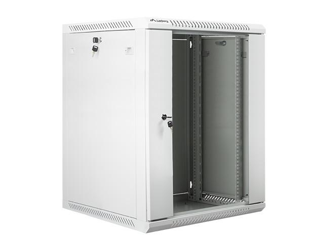 Комуникационен шкаф Lanberg rack cabinet 19” wall-mount 15U / 600x600 for self-assembly (flat pack), grey