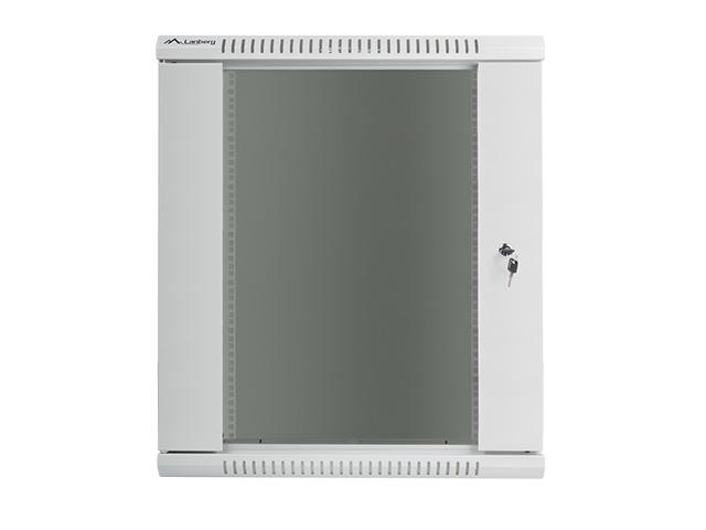 Комуникационен шкаф Lanberg rack cabinet 19” wall-mount 15U / 600x600 for self-assembly (flat pack), grey