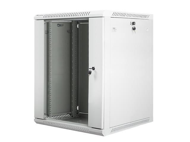 Комуникационен шкаф Lanberg rack cabinet 19” wall-mount 15U / 600x600 for self-assembly (flat pack), grey