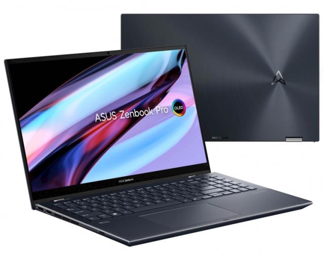 Лаптоп Asus Zenbook Pro 15 Flip UP6502ZD-OLED-M731X, Intel Core i7-12700H 14C (2.3/4.7GHz, 24 MB Cache), 15.6" (39.62 cm) 2.8K OLED 120Hz Touchscreen Display, Intel Arc A370M 4GB, 16GB LDDR5, 1TB SSD, Windows 11 Pro