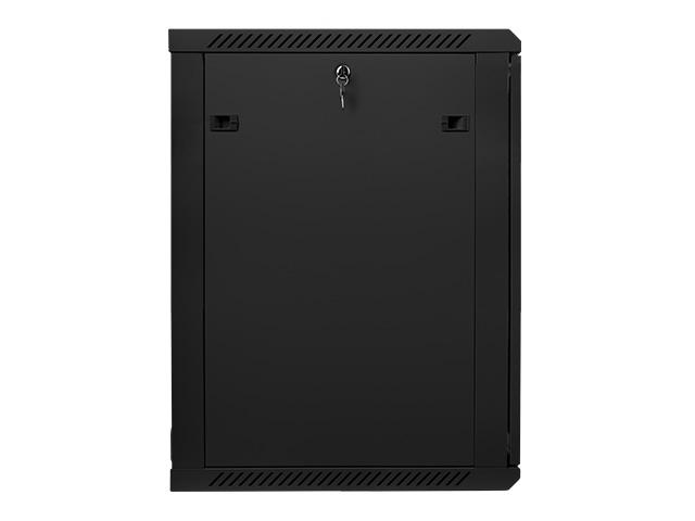 Комуникационен шкаф Lanberg rack cabinet 19” wall-mount 18U / 600x600 for self-assembly (flat pack), black