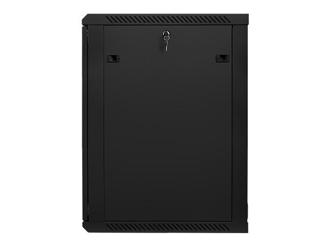 Комуникационен шкаф Lanberg rack cabinet 19” wall-mount 18U / 600x600 for self-assembly (flat pack), black