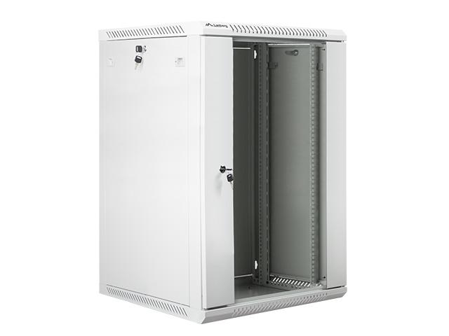Комуникационен шкаф Lanberg rack cabinet 19” wall-mount 18U / 600x600 for self-assembly (flat pack), grey