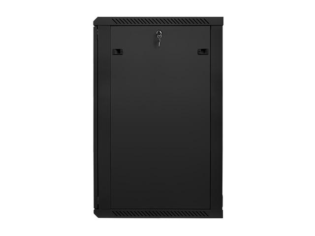 Комуникационен шкаф Lanberg rack cabinet 19” wall-mount 22U / 600x600 for self-assembly (flat pack), black