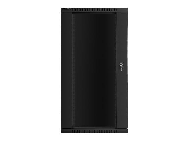 Комуникационен шкаф Lanberg rack cabinet 19” wall-mount 27U / 600x600 for self-assembly (flat pack), black