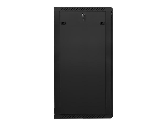 Комуникационен шкаф Lanberg rack cabinet 19” wall-mount 27U / 600x600 for self-assembly (flat pack), black