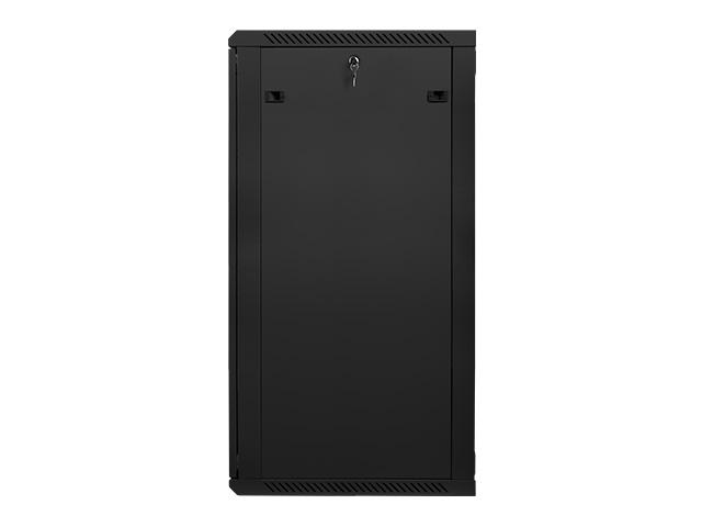 Комуникационен шкаф Lanberg rack cabinet 19” wall-mount 27U / 600x600 for self-assembly (flat pack), black