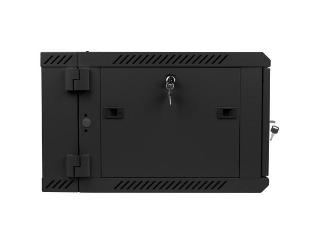 Комуникационен шкаф Lanberg rack cabinet 19” double-section wall-mount 6U / 600x600 for self-assembly (flat pack), black