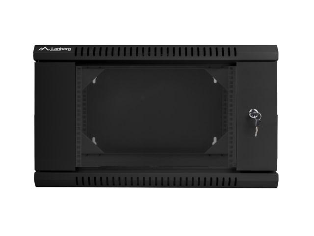 Комуникационен шкаф Lanberg rack cabinet 19” double-section wall-mount 6U / 600x600 for self-assembly (flat pack), black
