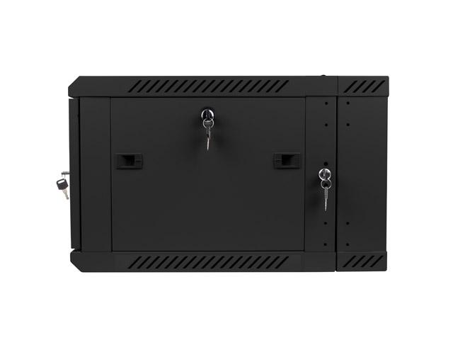 Комуникационен шкаф Lanberg rack cabinet 19” double-section wall-mount 6U / 600x600 for self-assembly (flat pack), black