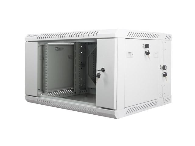 Комуникационен шкаф Lanberg rack cabinet 19” double-section wall-mount 6U / 600x600 for self-assembly (flat pack), grey