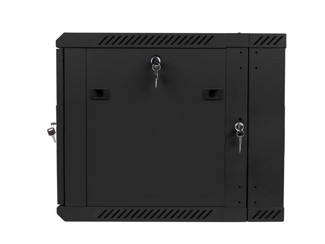 Комуникационен шкаф Lanberg rack cabinet 19” double-section wall-mount 9U / 600x600 for self-assembly (flat pack), black