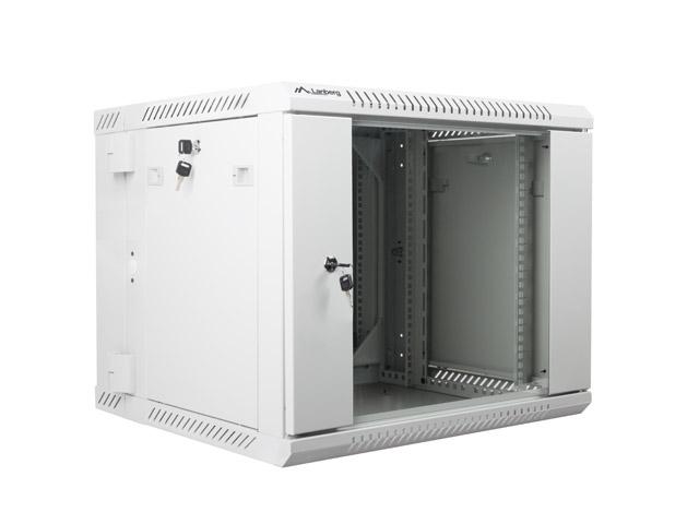 Комуникационен шкаф Lanberg rack cabinet 19” double-section wall-mount 9U / 600x600 for self-assembly (flat pack), grey