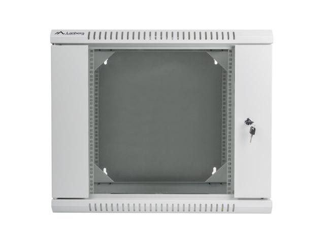 Комуникационен шкаф Lanberg rack cabinet 19” double-section wall-mount 9U / 600x600 for self-assembly (flat pack), grey