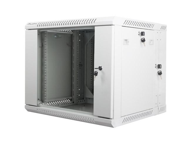 Комуникационен шкаф Lanberg rack cabinet 19” double-section wall-mount 9U / 600x600 for self-assembly (flat pack), grey