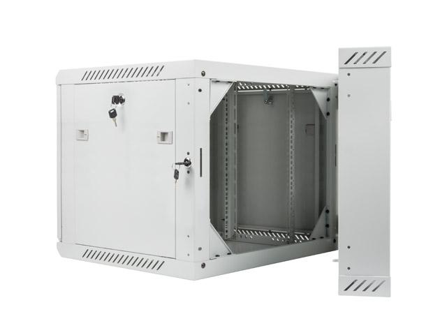 Комуникационен шкаф Lanberg rack cabinet 19” double-section wall-mount 9U / 600x600 for self-assembly (flat pack), grey