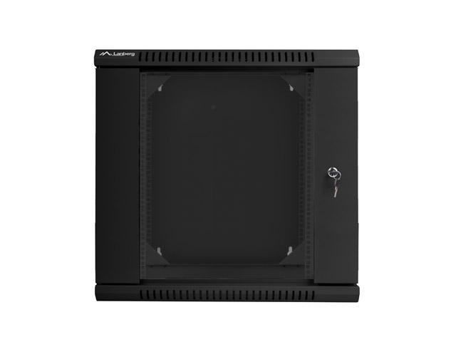 Комуникационен шкаф Lanberg rack cabinet 19” double-section wall-mount 12U / 600x600 for self-assembly (flat pack), black