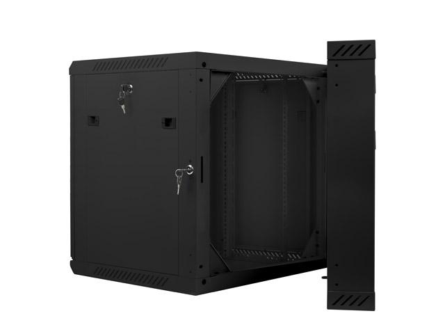 Комуникационен шкаф Lanberg rack cabinet 19” double-section wall-mount 12U / 600x600 for self-assembly (flat pack), black