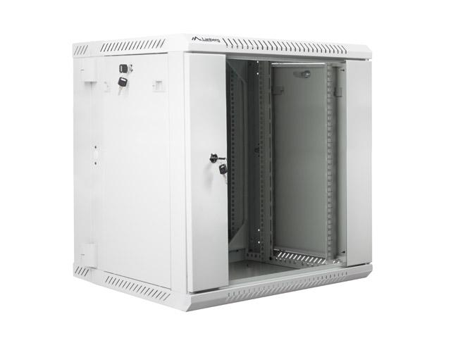 Комуникационен шкаф Lanberg rack cabinet 19” double-section wall-mount 12U / 600x600 for self-assembly (flat pack), grey