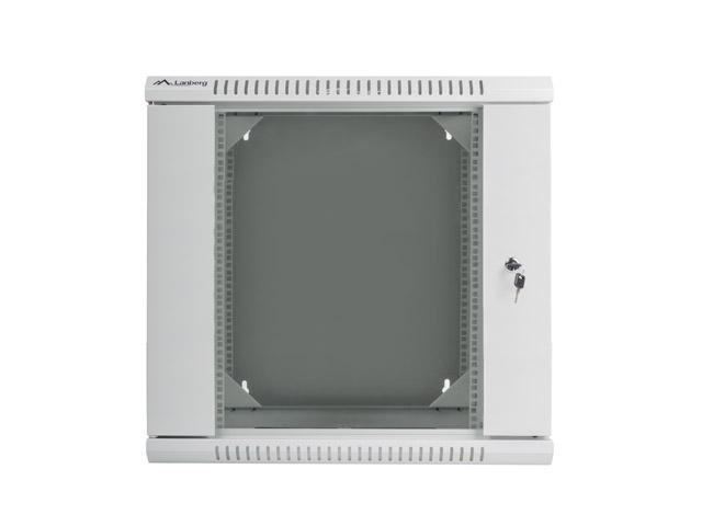 Комуникационен шкаф Lanberg rack cabinet 19” double-section wall-mount 12U / 600x600 for self-assembly (flat pack), grey