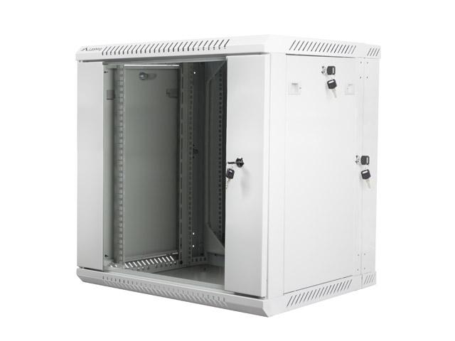 Комуникационен шкаф Lanberg rack cabinet 19” double-section wall-mount 12U / 600x600 for self-assembly (flat pack), grey