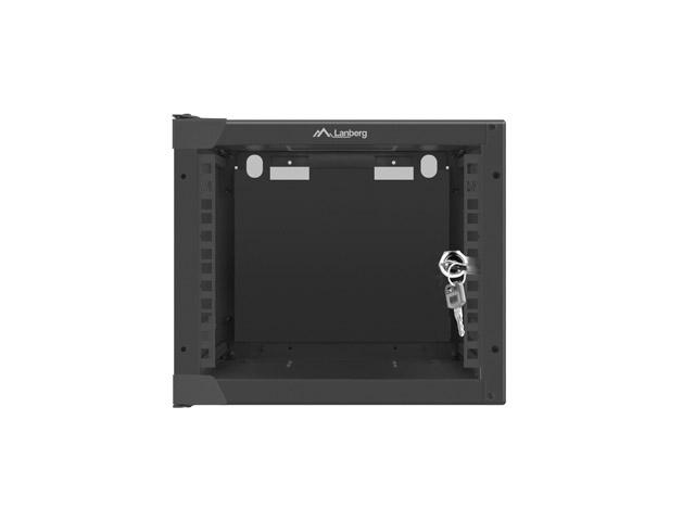 Комуникационен шкаф Lanberg rack cabinet 10” wall-mount 4U / 280x310 for self-assembly (flat pack), black