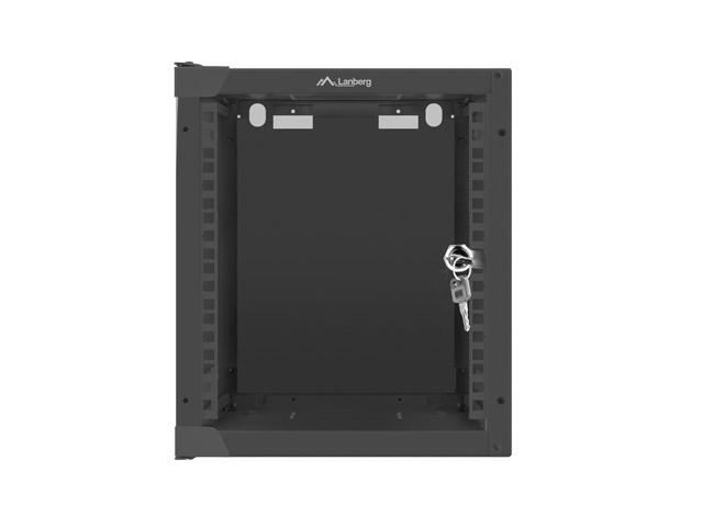 Комуникационен шкаф Lanberg rack cabinet 10” wall-mount 6U / 280x310 for self-assembly (flat pack), black