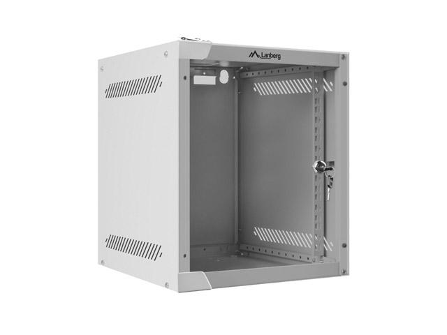 Комуникационен шкаф Lanberg rack cabinet 10” wall-mount 6U / 280x310 for self-assembly (flat pack), grey