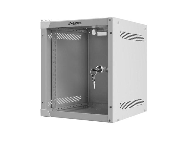 Комуникационен шкаф Lanberg rack cabinet 10” wall-mount 6U / 280x310 for self-assembly (flat pack), grey
