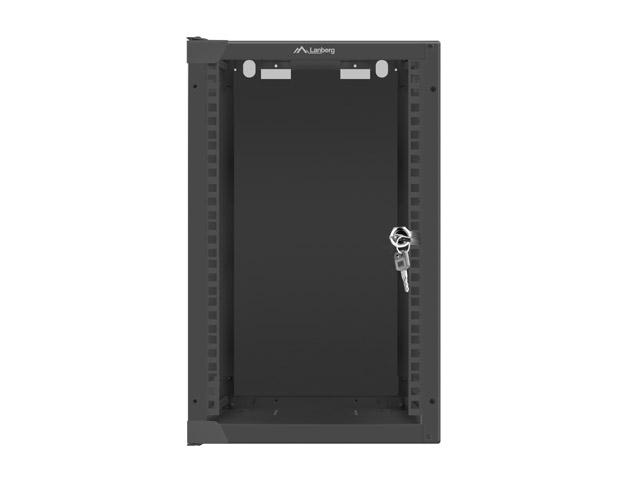 Комуникационен шкаф Lanberg rack cabinet 10” wall-mount 9U / 280x310 for self-assembly (flat pack), black