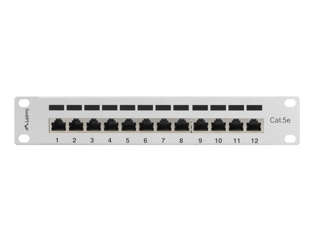 Пач панел Lanberg patch panel 12port 1U 10" CAT.5E shielded, grey