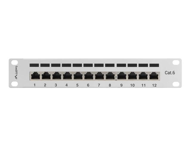 Пач панел Lanberg patch panel 12port 1U 10" CAT.6 shielded, grey