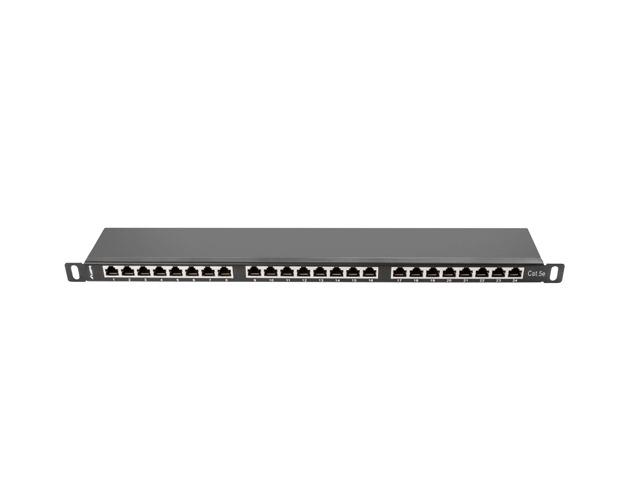 Пач панел Lanberg patch panel 24 port 0.5U CAT.5E shielded, black