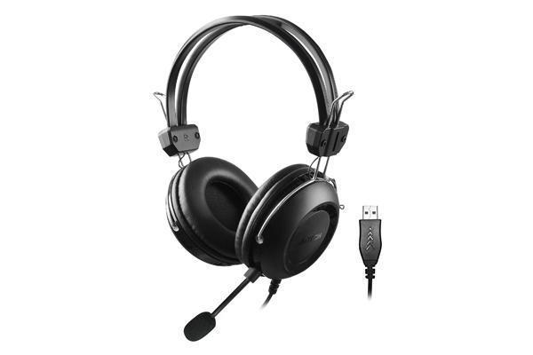 Слушалки A4TECH HU-35, Стерео, USB, Черни