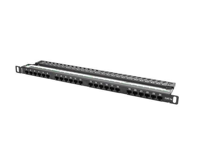Пач панел Lanberg patch panel 24 port 0.5U CAT.5E, black