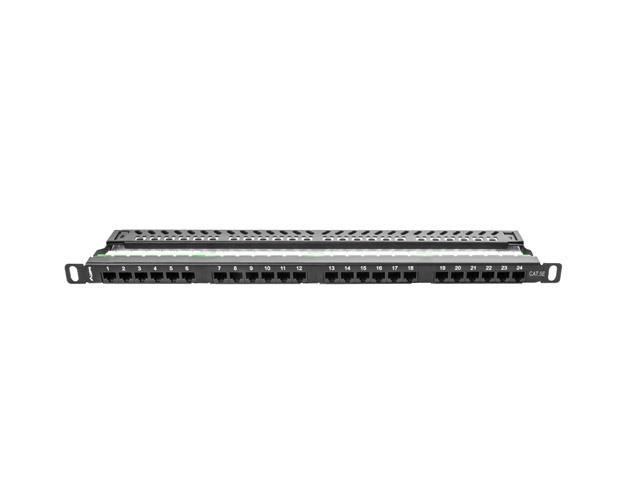 Пач панел Lanberg patch panel 24 port 0.5U CAT.5E, black