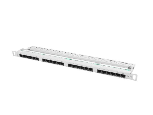 Пач панел Lanberg patch panel 24 port 0.5U CAT.5E, grey