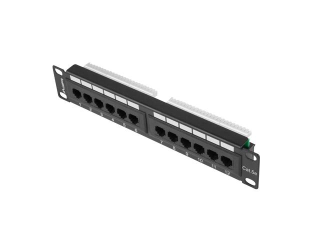 Пач панел Lanberg patch panel 12port 1U 10" CAT.5E, black