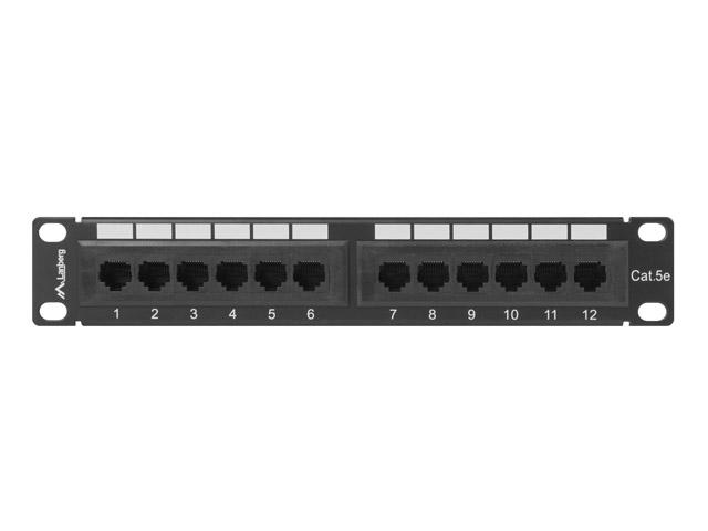 Пач панел Lanberg patch panel 12port 1U 10" CAT.5E, black