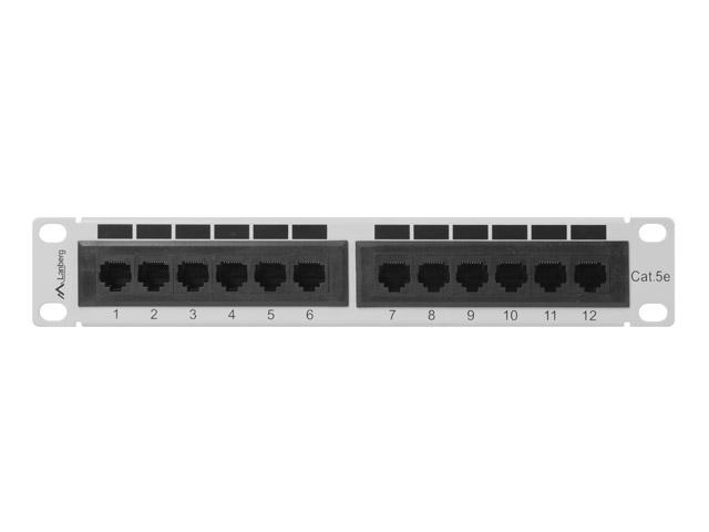 Пач панел Lanberg patch panel 12port 1U 10" CAT.5E, grey